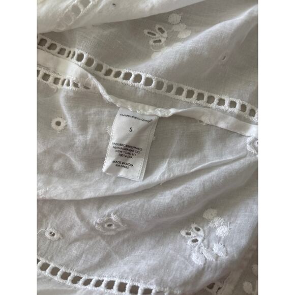 Unsubscribed Tank Top Women Size Small White Semisheer Eyelet Embroidered Floral - Picture 5 of 13
